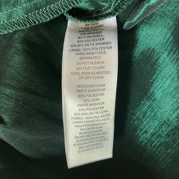 Alex Evenings Velvet A-Line Midi Cocktail Dress Black and Green Size 20W - Picture 11 of 15